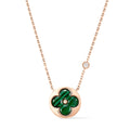 Color Blossom BB Sun Pendant, Pink Gold, Malachite and Diamond