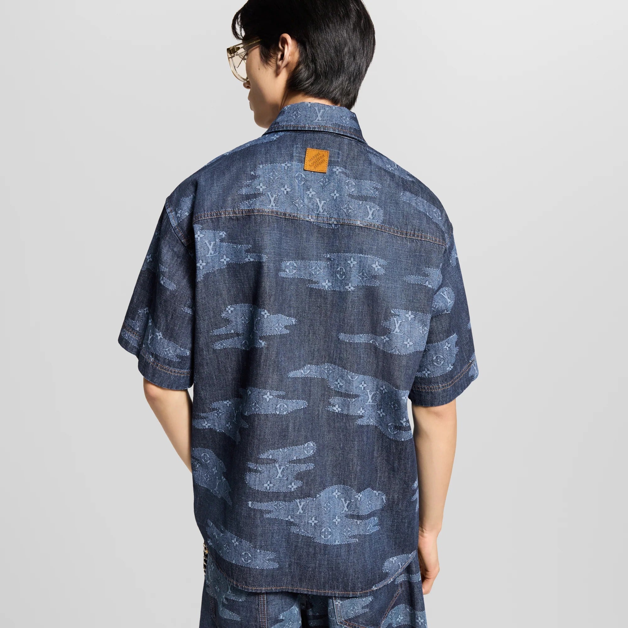 Monogram Short-Sleeved Chambray Shirt