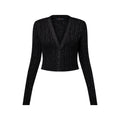 Cropped Rib-Knit Lurex Cardigan