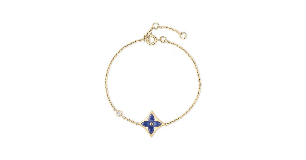 Color Blossom BB Star Bracelet, Yellow Gold, Sodalite and Diamond