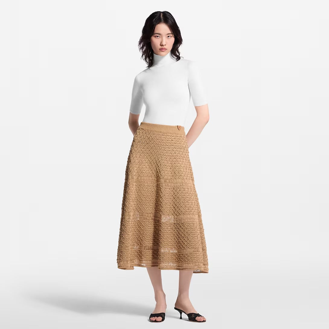 Woven-Effect Knit Skirt
