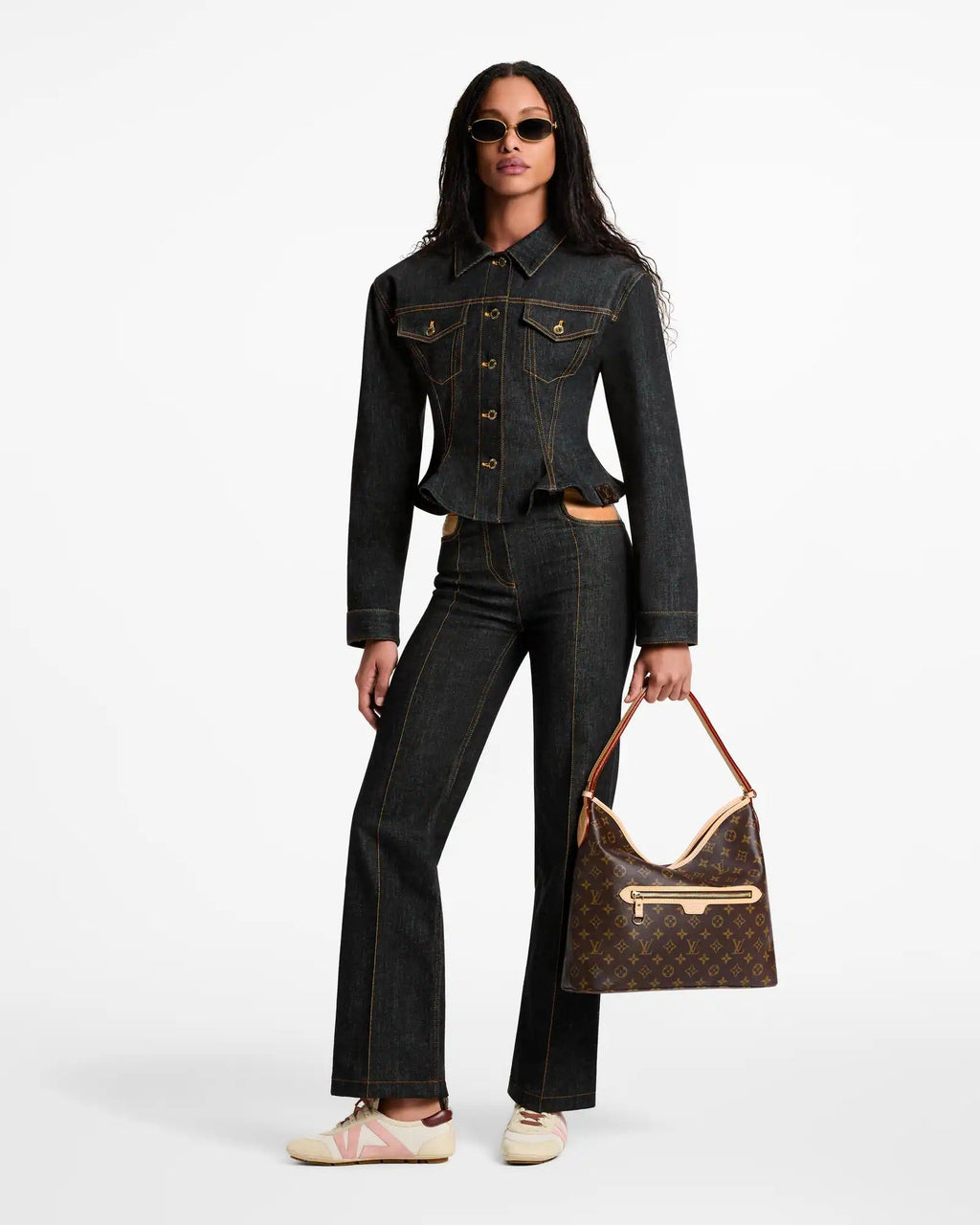 LV Script Metal Round Sunglasses