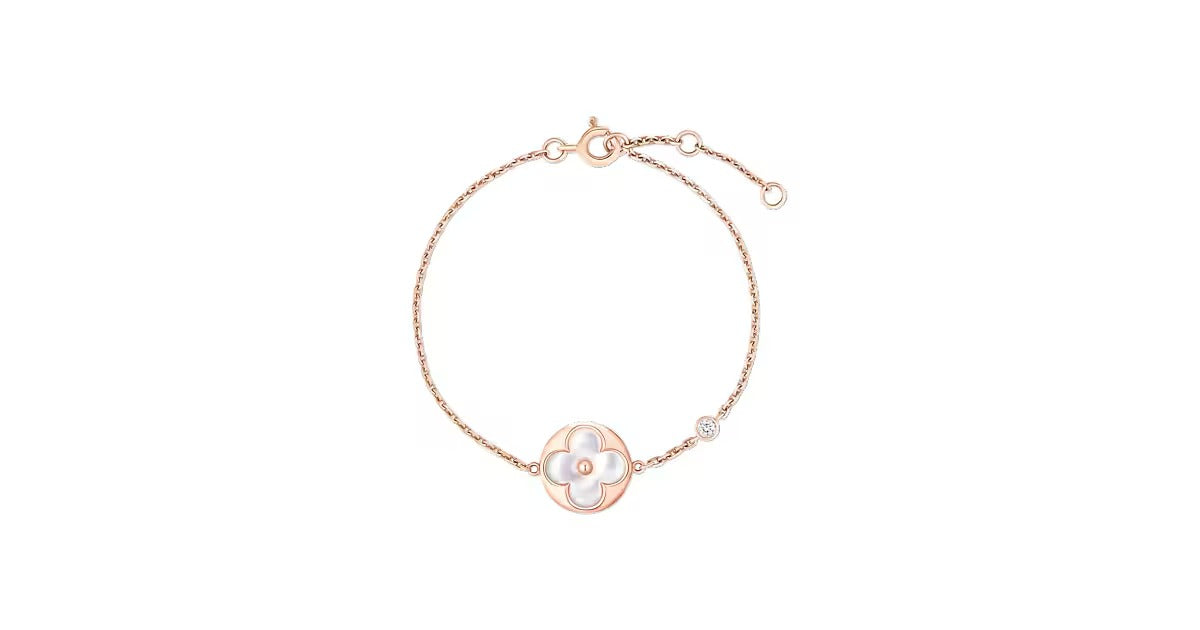 Color Blossom BB Sun Bracelet, Pink Gold, White Mother-of-Pearl and Diamond