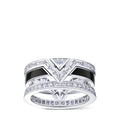 Pure V Ring, White Gold, Black Lacquer and Diamonds