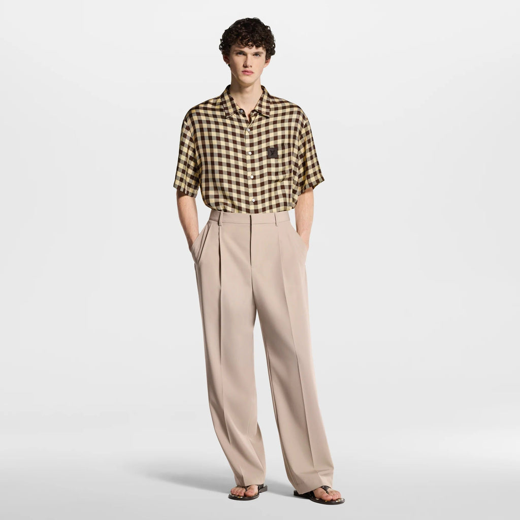 Damier Jacquard Short-Sleeved Shirt