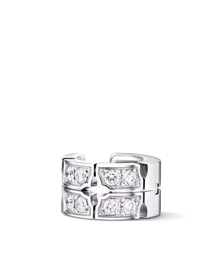 Tumbler Earcuff, White Gold and Diamonds