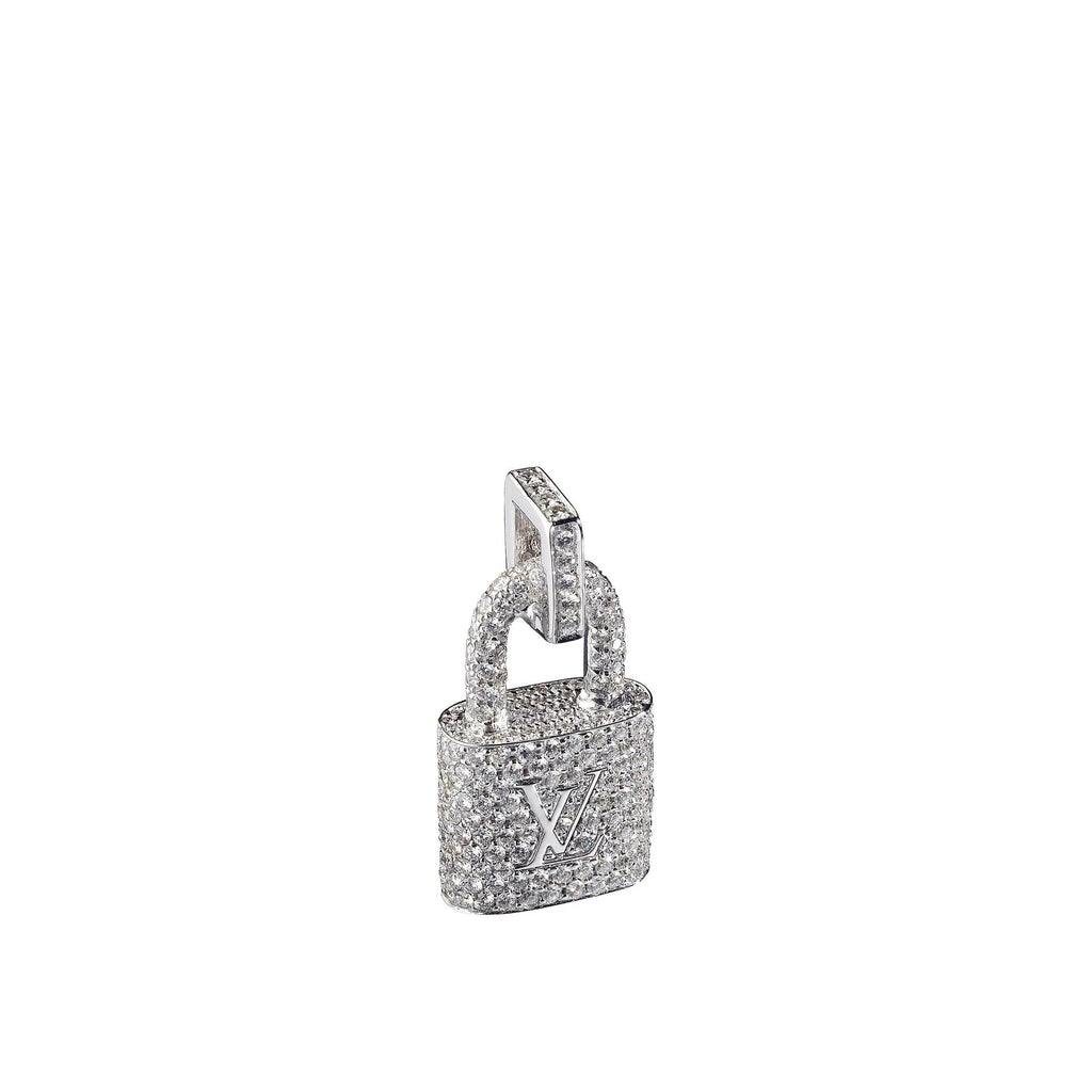 Lock It Padlock Pendant, White Gold and Pavé Diamond