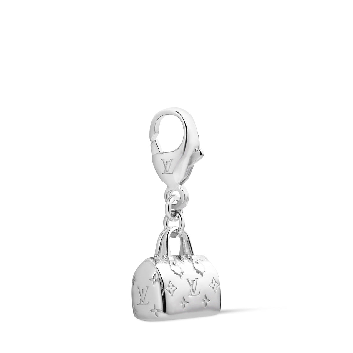 Speedy Silver LV Charm