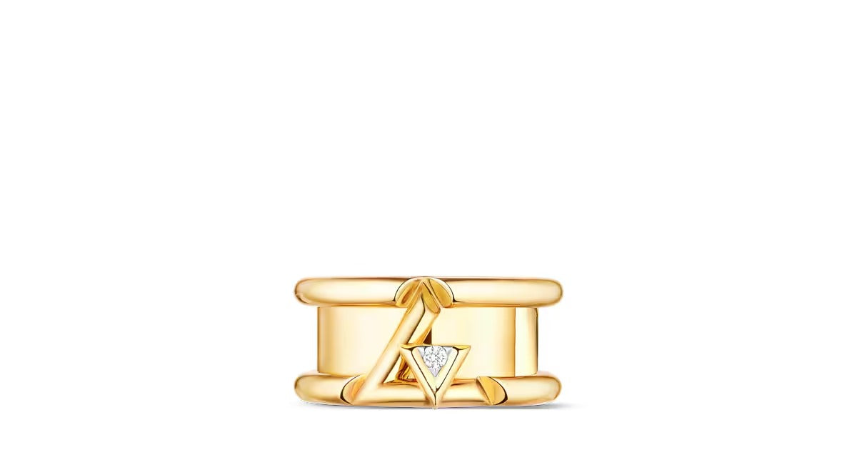LV Volt One Band Ring, Yellow Gold And Diamond