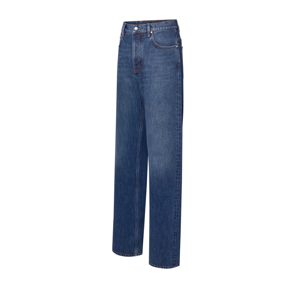 Embellished Denim Skate Pants