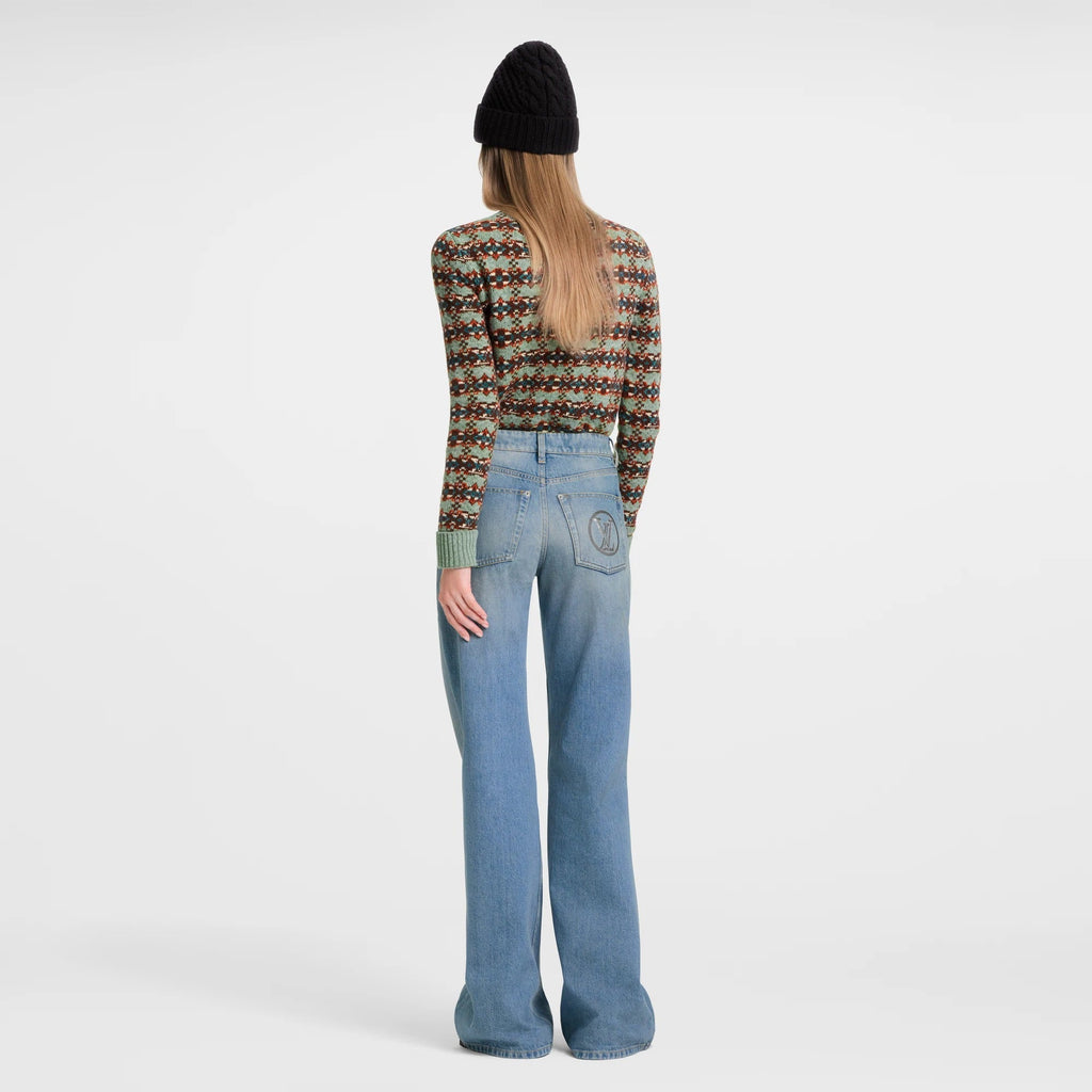 Signature Sequin Accent Flared Jeans