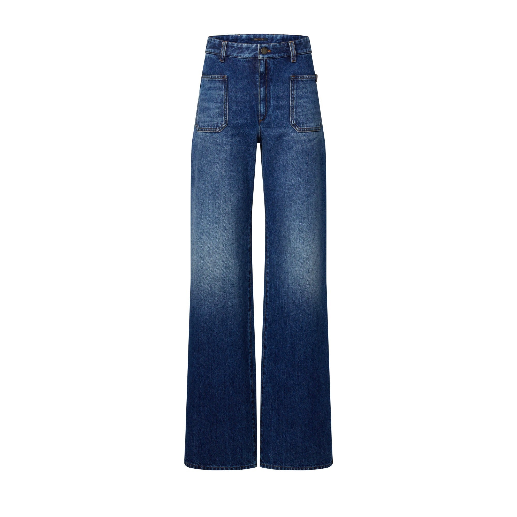 Flared Patch Pocket Jeans