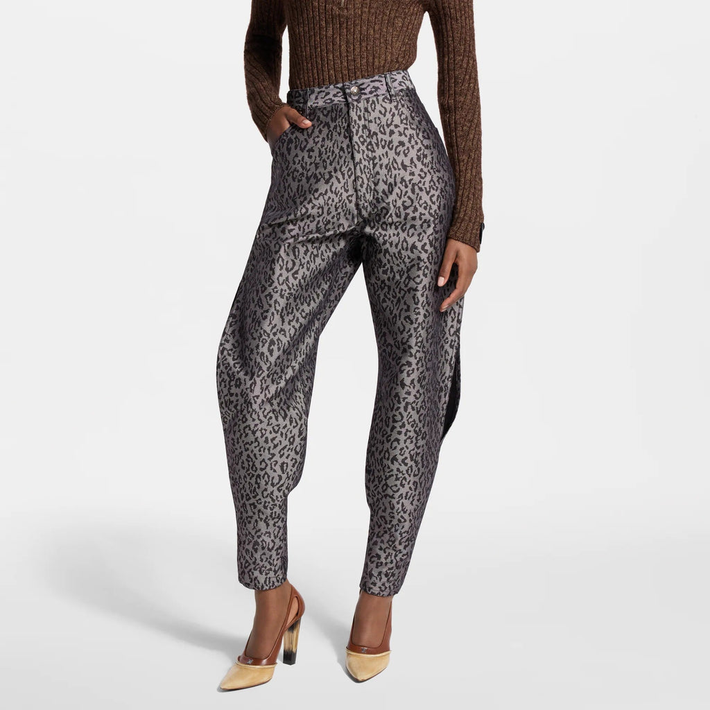 Leopard Print Split-Leg Jeans