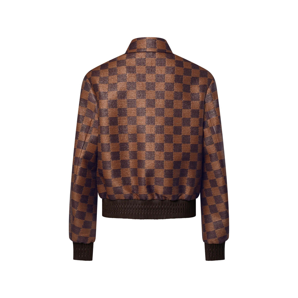 Summery Textured Damier Blouson