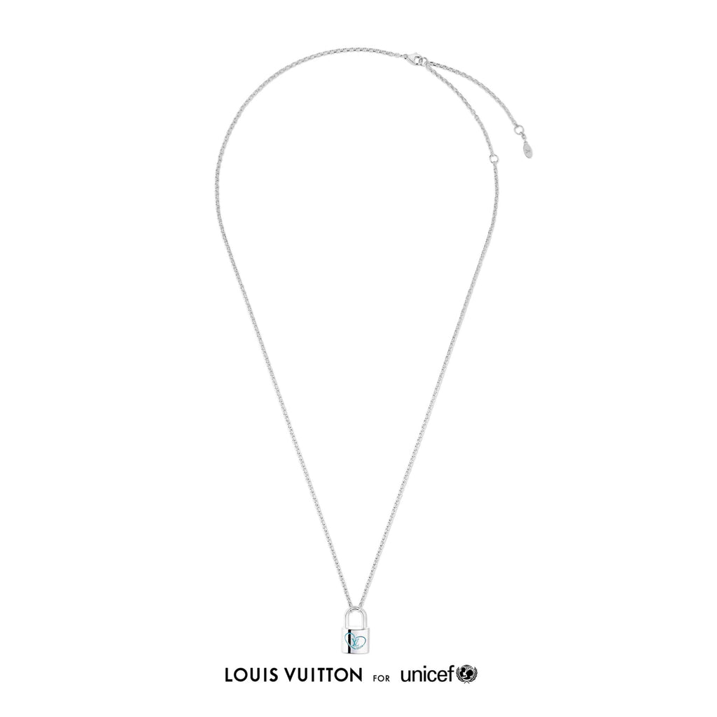 Silver Lockit x Felix Lee Pendant, Sterling Silver and Blue Lacquer