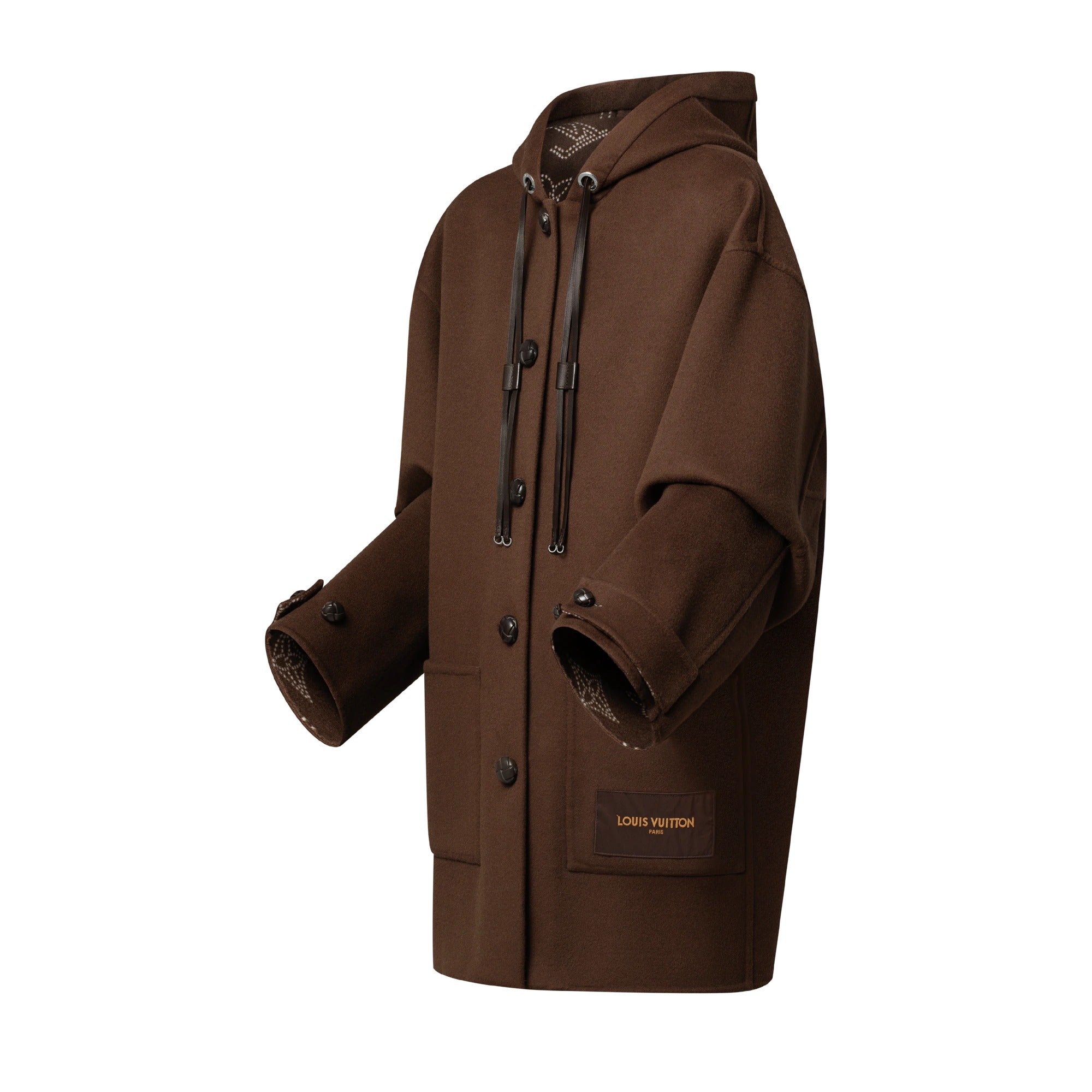 Hooded Button-Up Coat