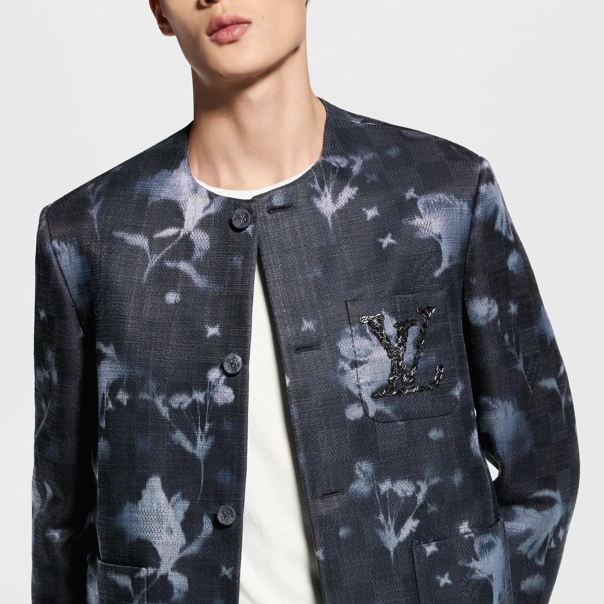 Embellished Collarless Jacket