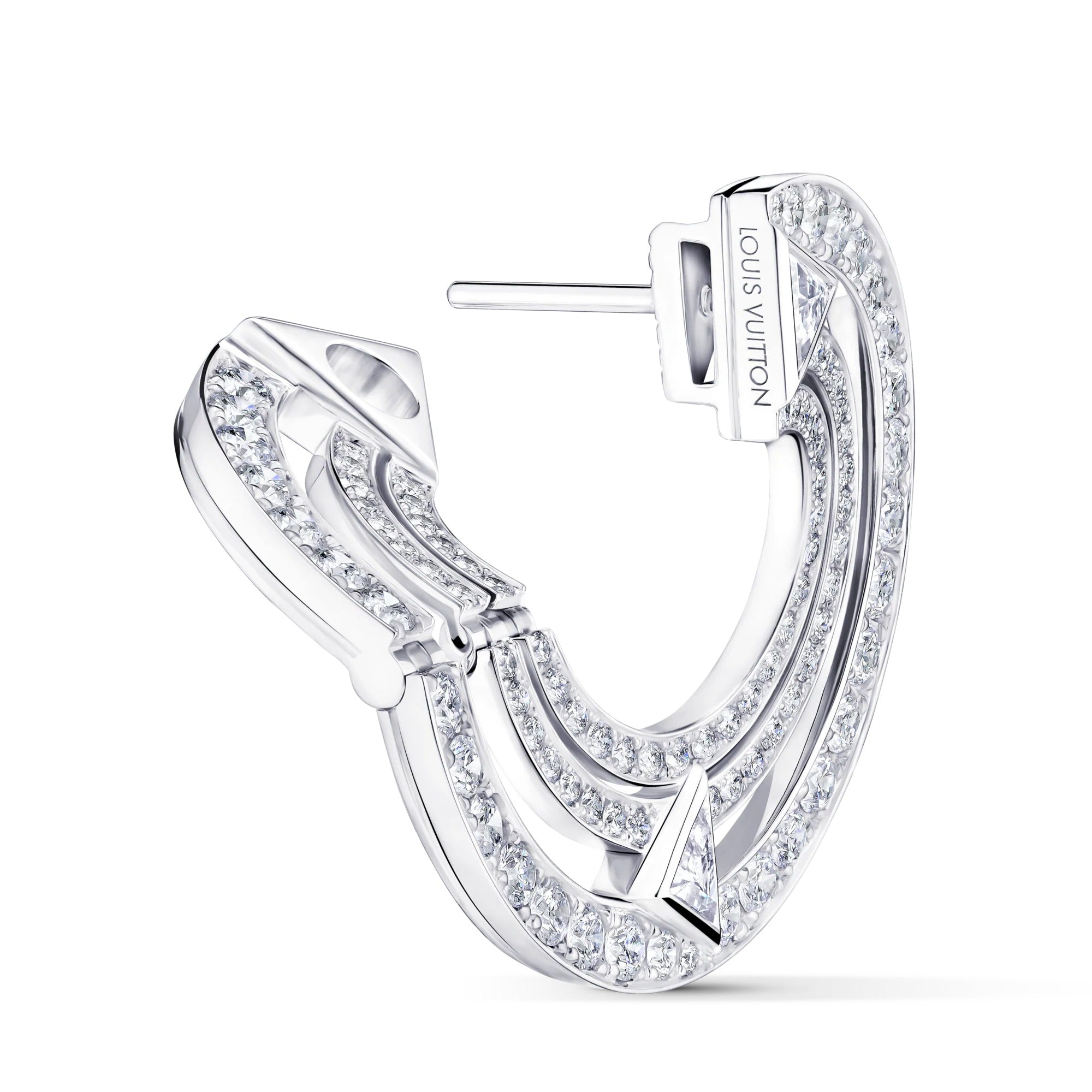 Pure V Hoops, White Gold and Diamonds