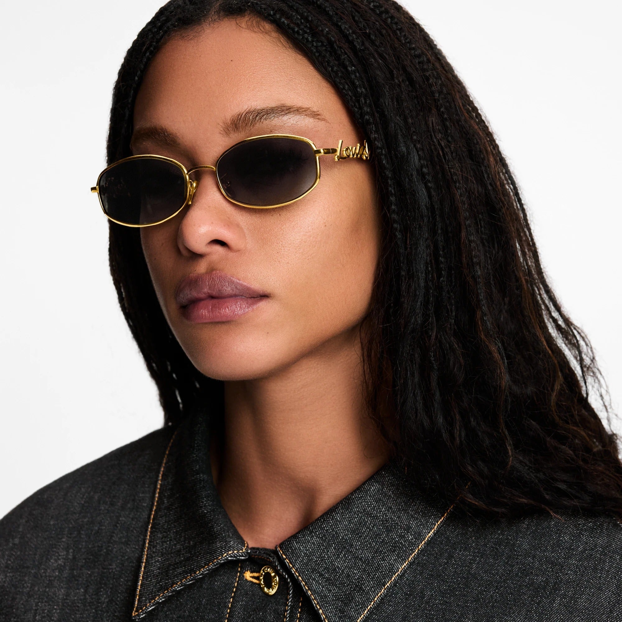 LV Script Metal Round Sunglasses