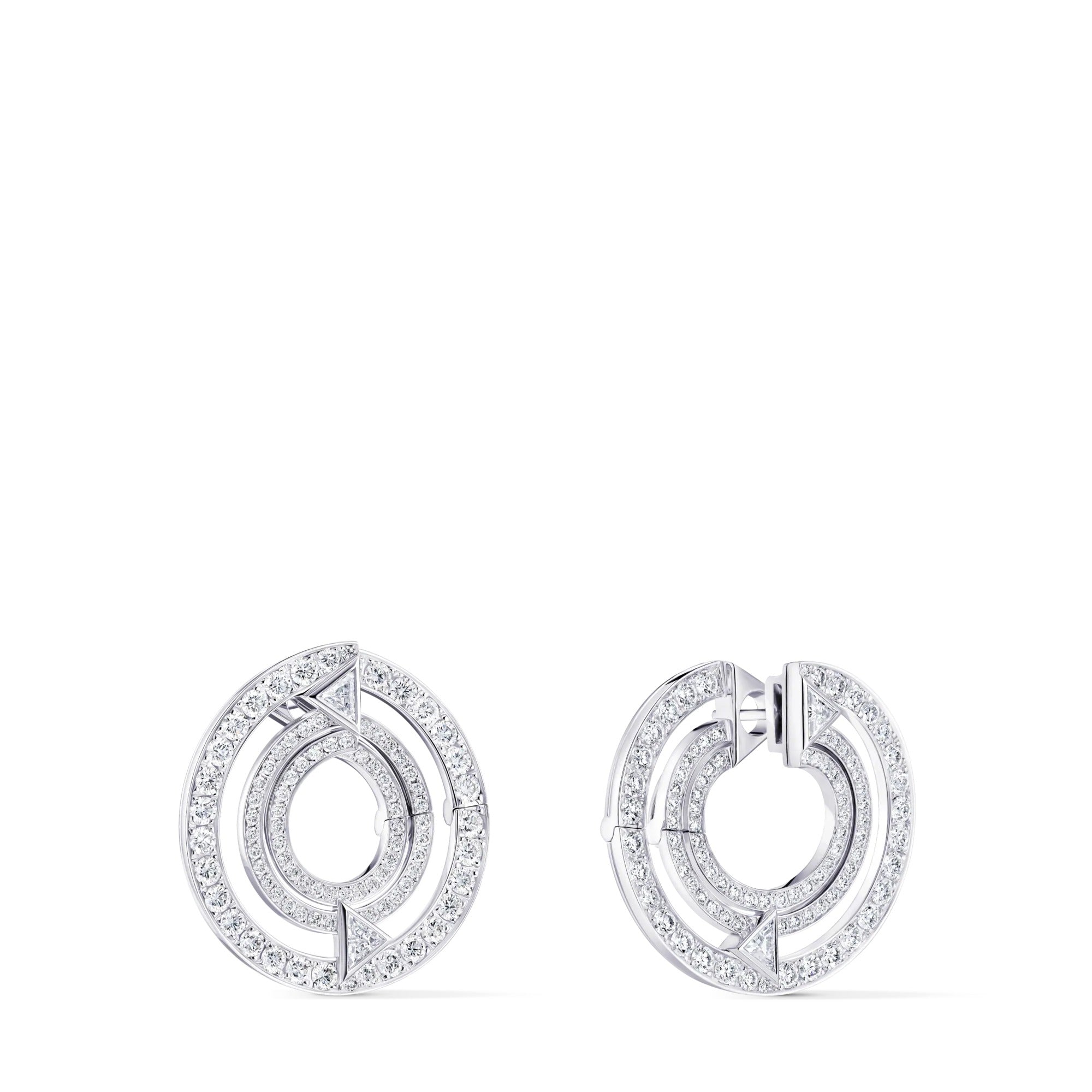 Pure V Hoops, White Gold and Diamonds