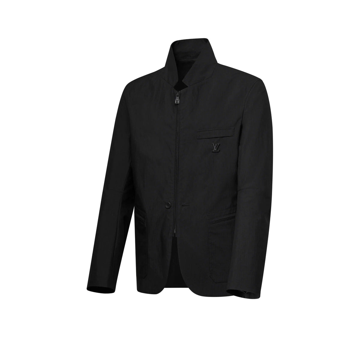 Cotton Ripstop Zippered Single-Breasted Jacket