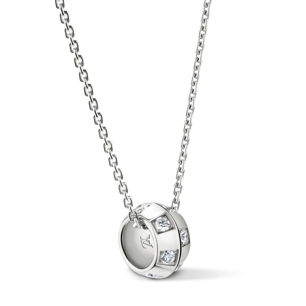 Le Damier de Louis Vuitton Pendant, White Gold and Diamonds