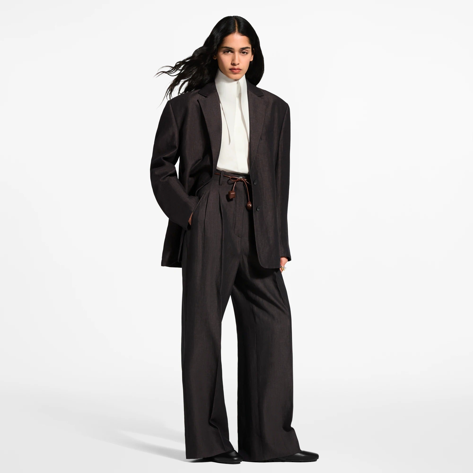 Cord Belt Tailored Pants