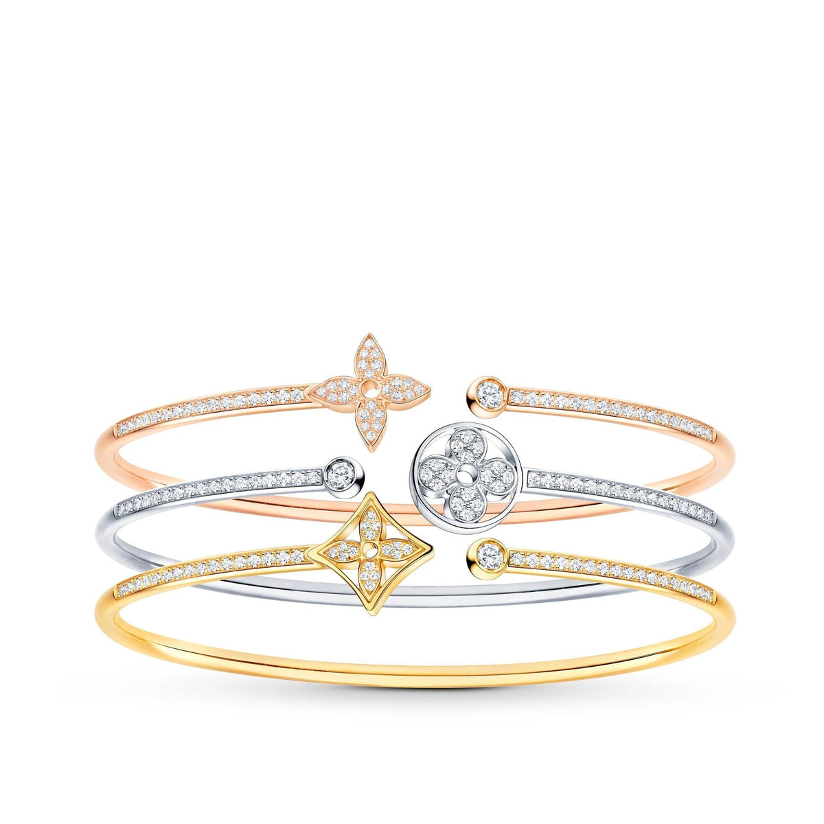 Idylle Blossom Twist Bracelet, Pink Gold And Diamonds