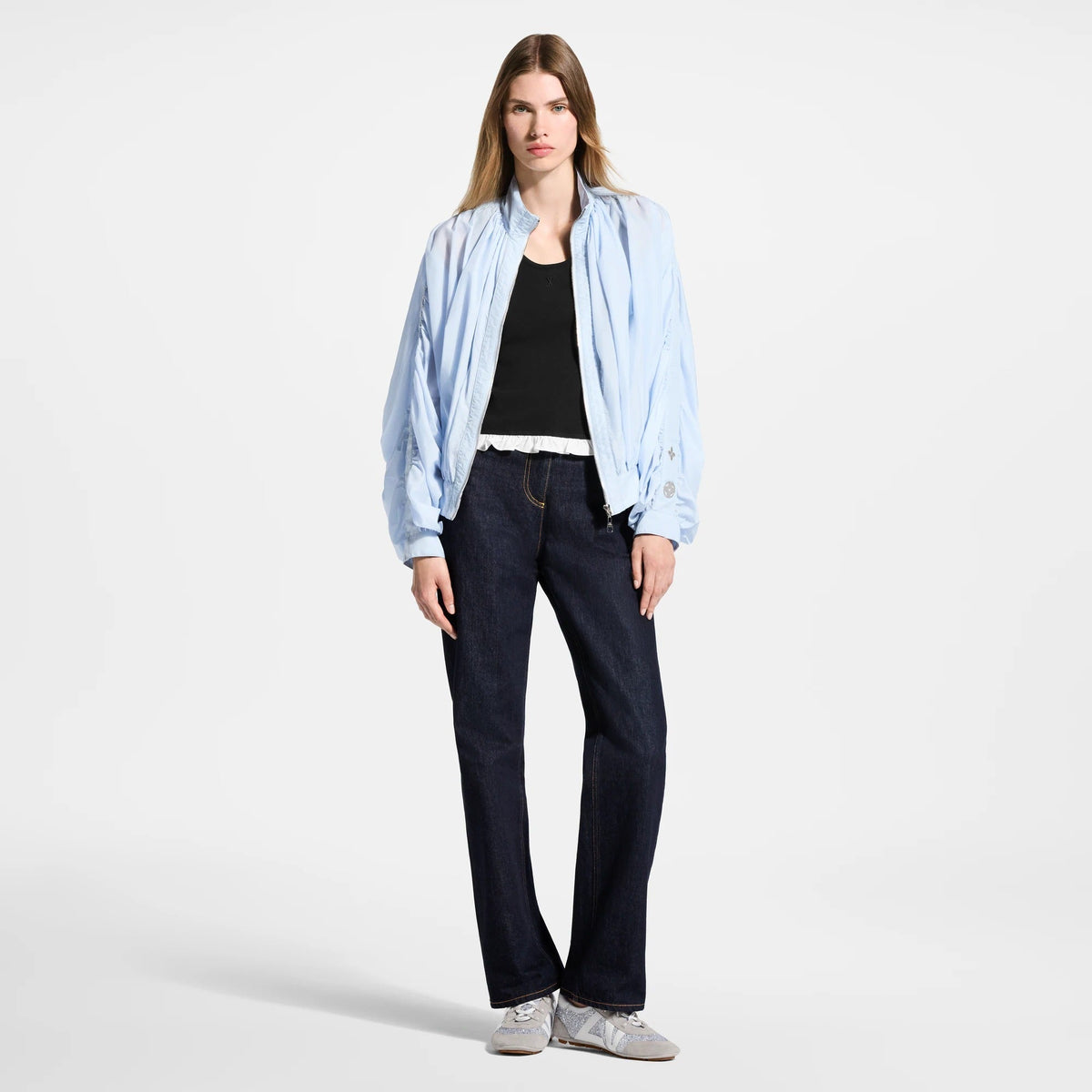 Ruched Bomber Jacket