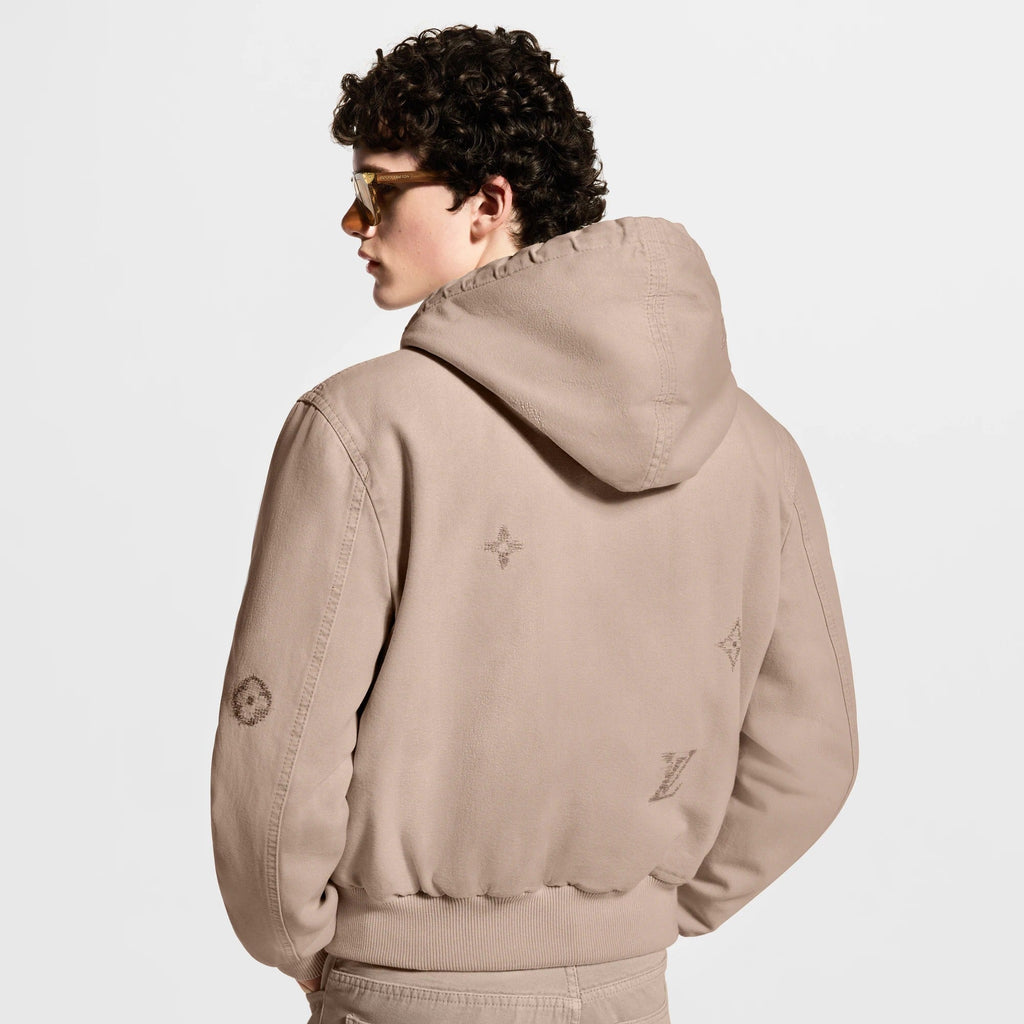 Embroidered Signature Hooded Blouson
