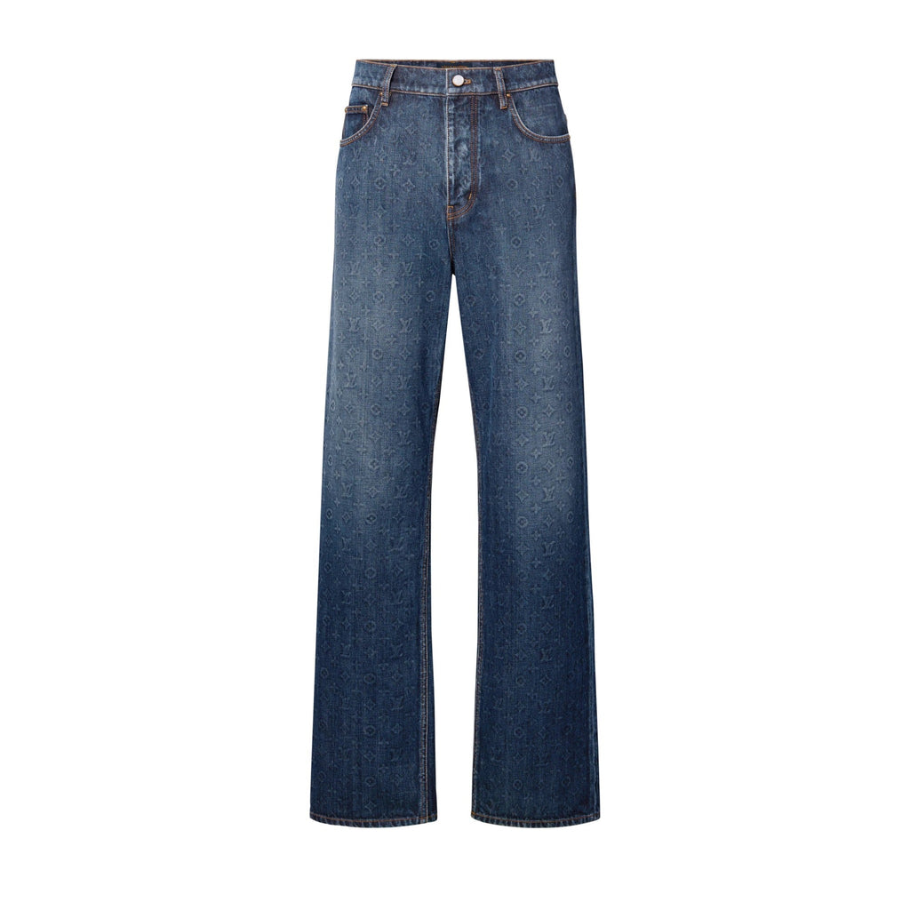 Monogram Washed Denim Skate Pants