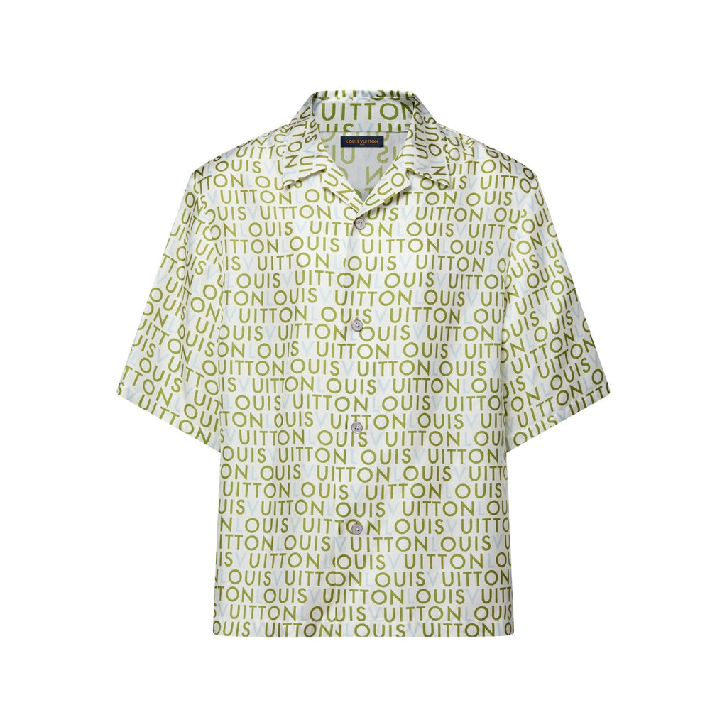Short-Sleeved Printed Silk Shirt