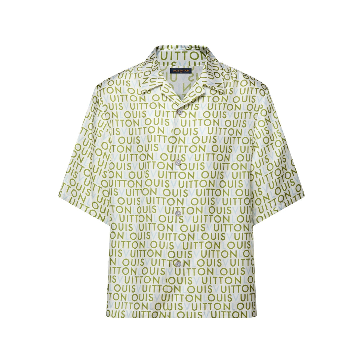 Short-Sleeved Printed Silk Shirt