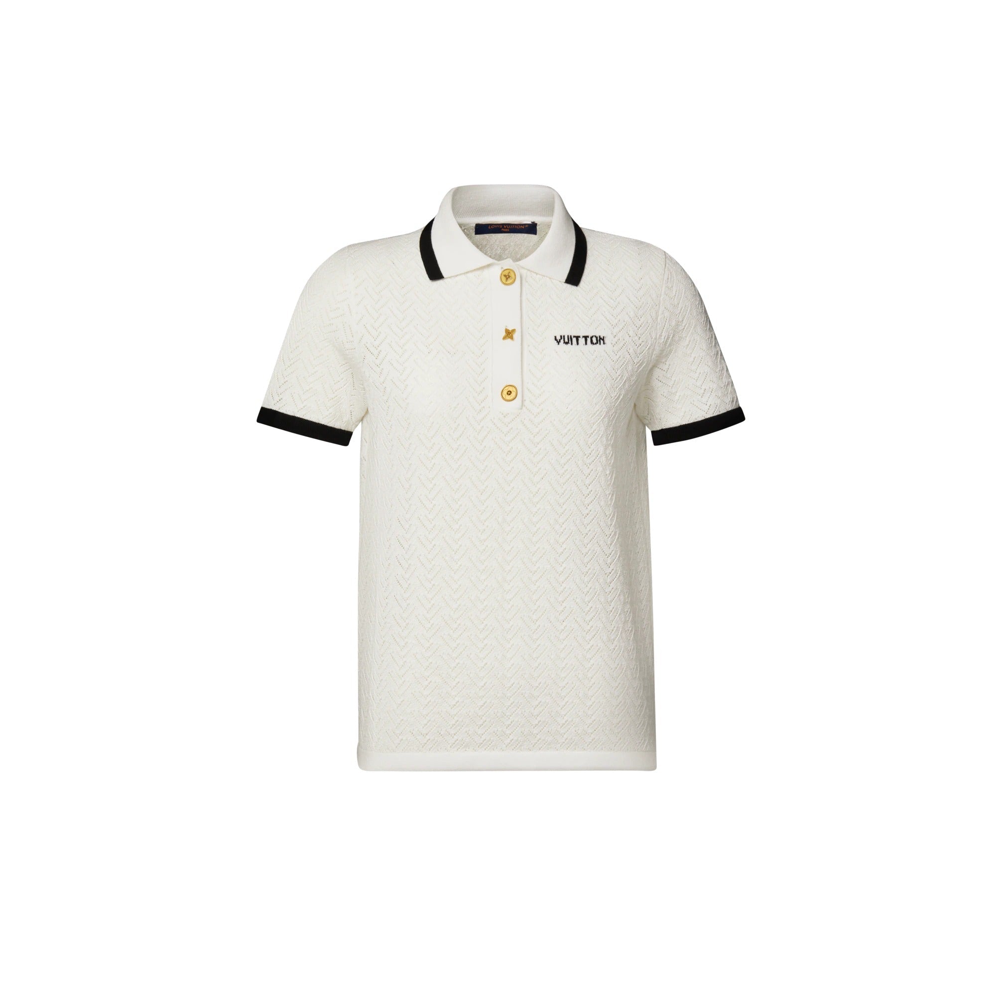 Pointelle Polo Top
