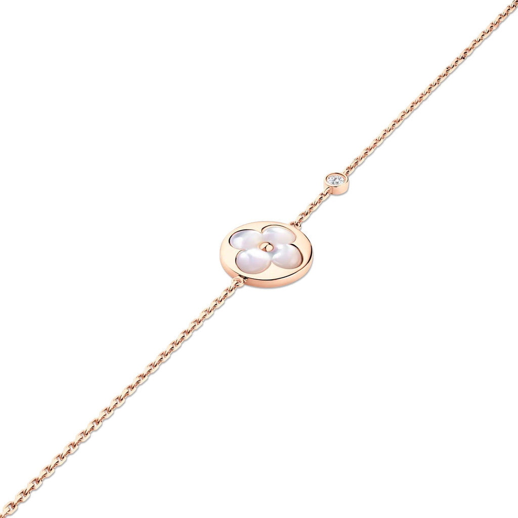 Color Blossom BB Sun Bracelet, Pink Gold, White Mother-of-Pearl and Diamond