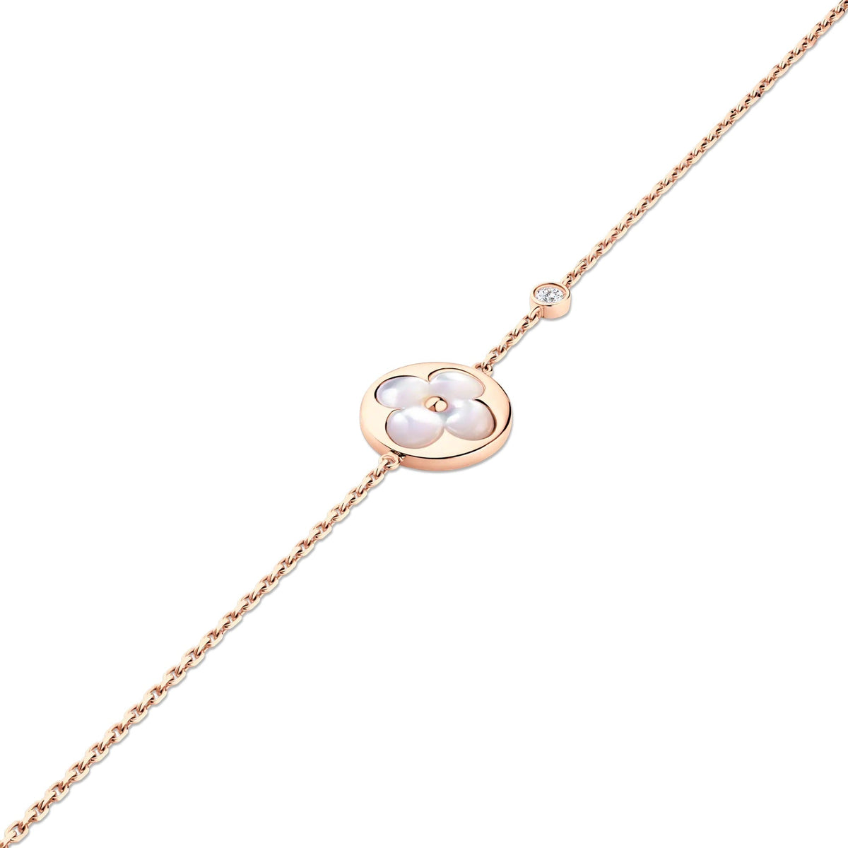 Color Blossom BB Sun Bracelet, Pink Gold, White Mother-of-Pearl and Diamond