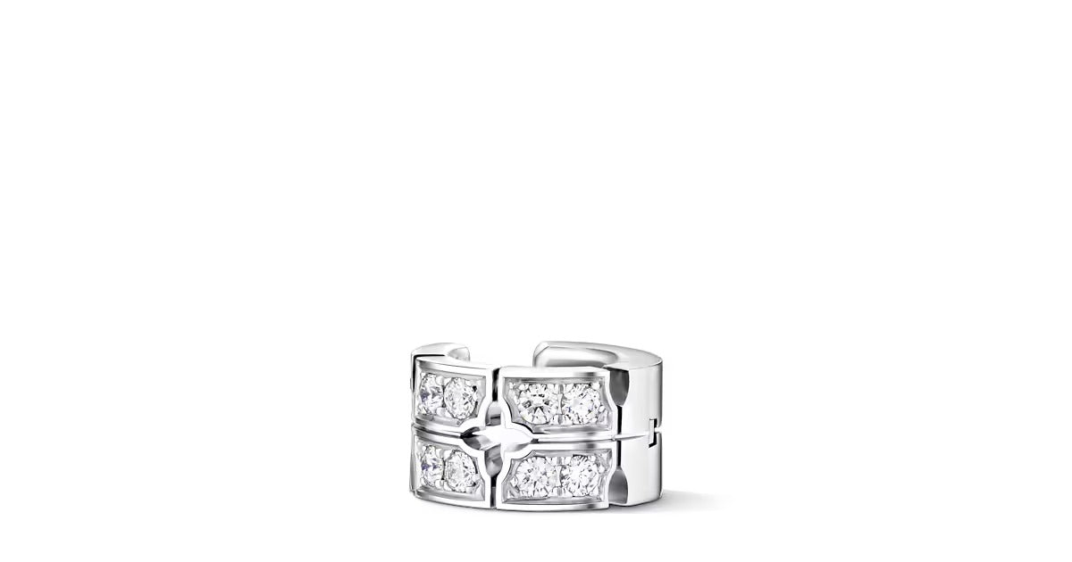 Tumbler Earcuff, White Gold and Diamonds