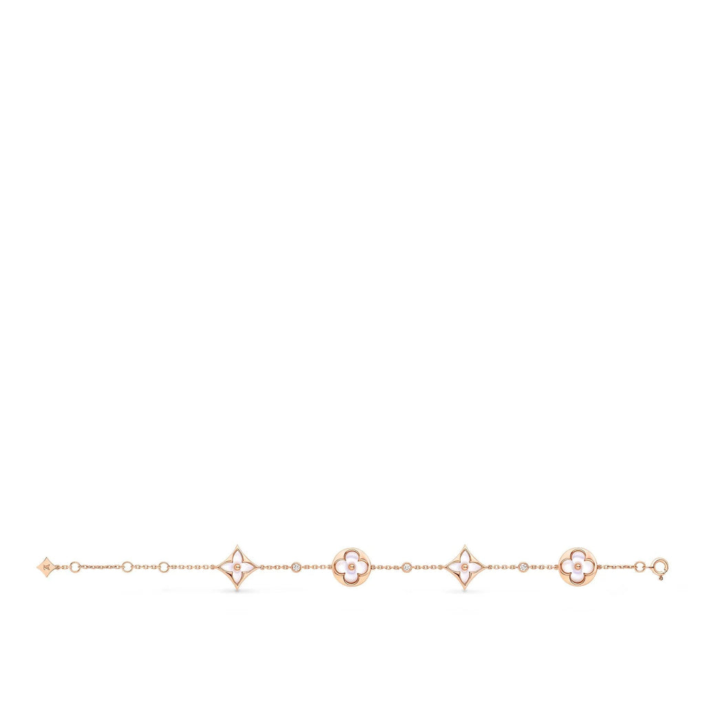Color Blossom BB Star and Sun Multi-Motif Bracelet, Pink Gold, White Mother-of-Pearl and Diamonds