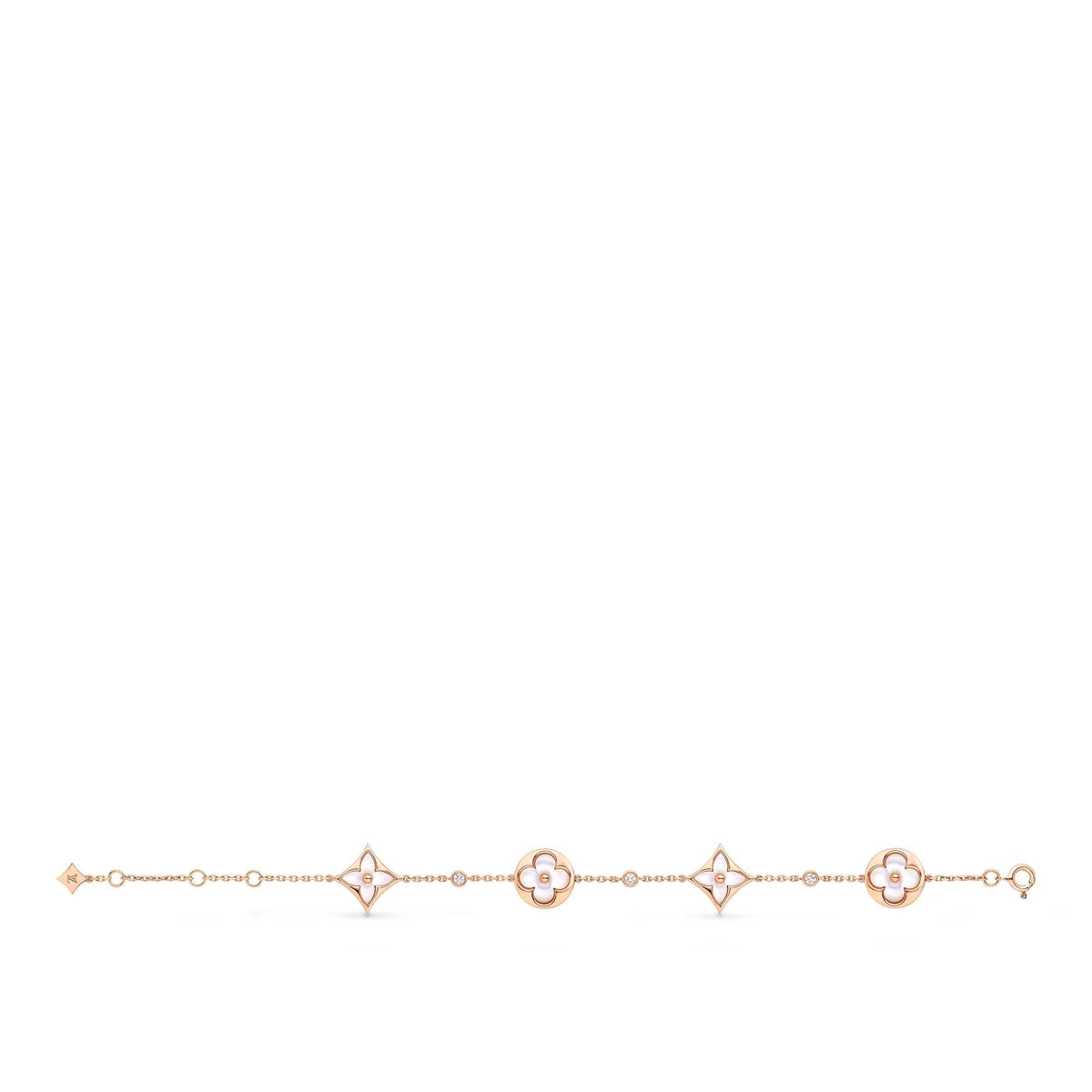 Color Blossom BB Star and Sun Multi-Motif Bracelet, Pink Gold, White Mother-of-Pearl and Diamonds
