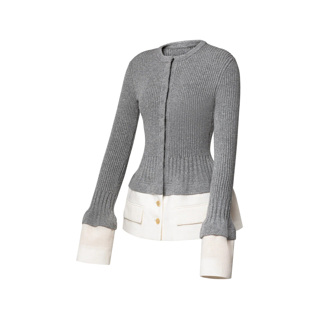 Blazer Insert Trompe L’Oeil Knit Top