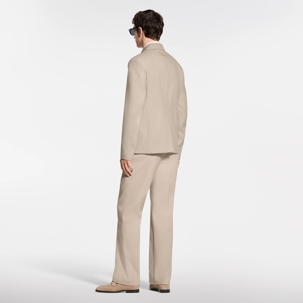 Cotton-Silk Tailored Workwear Pants