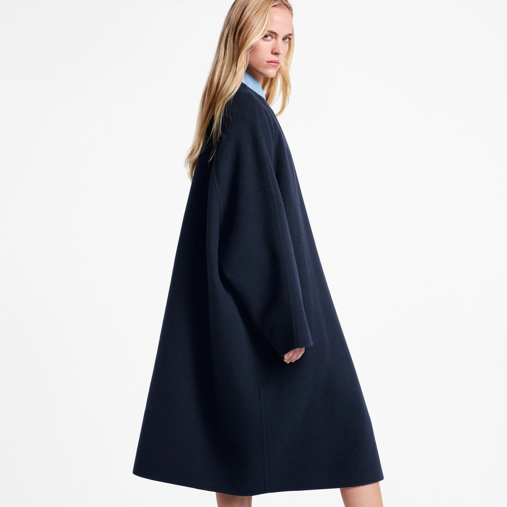 Drape Front Long Coat