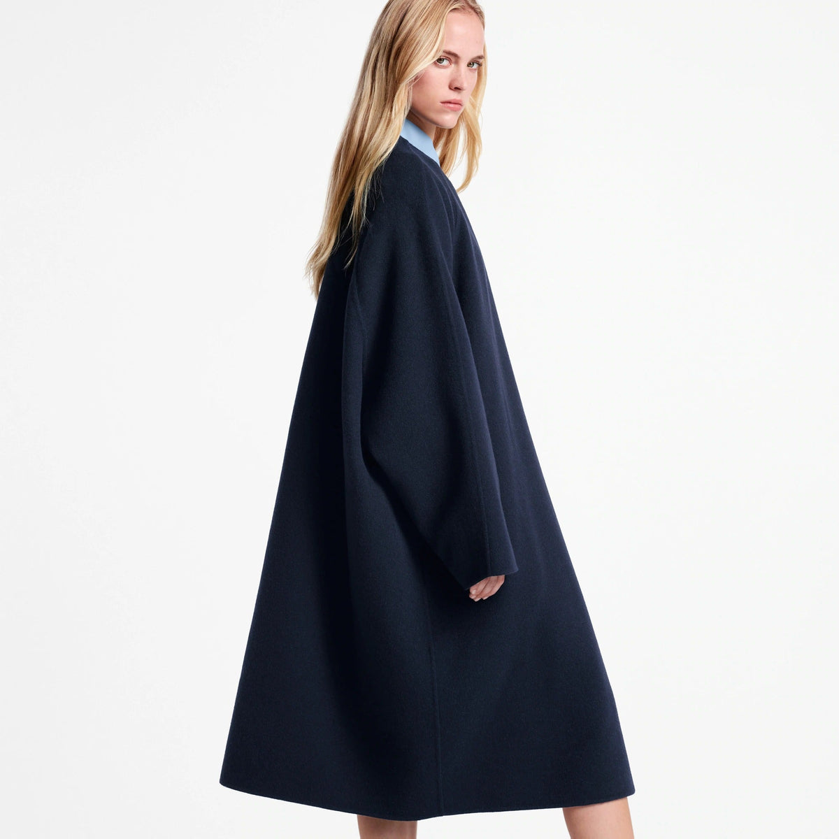 Drape Front Long Coat