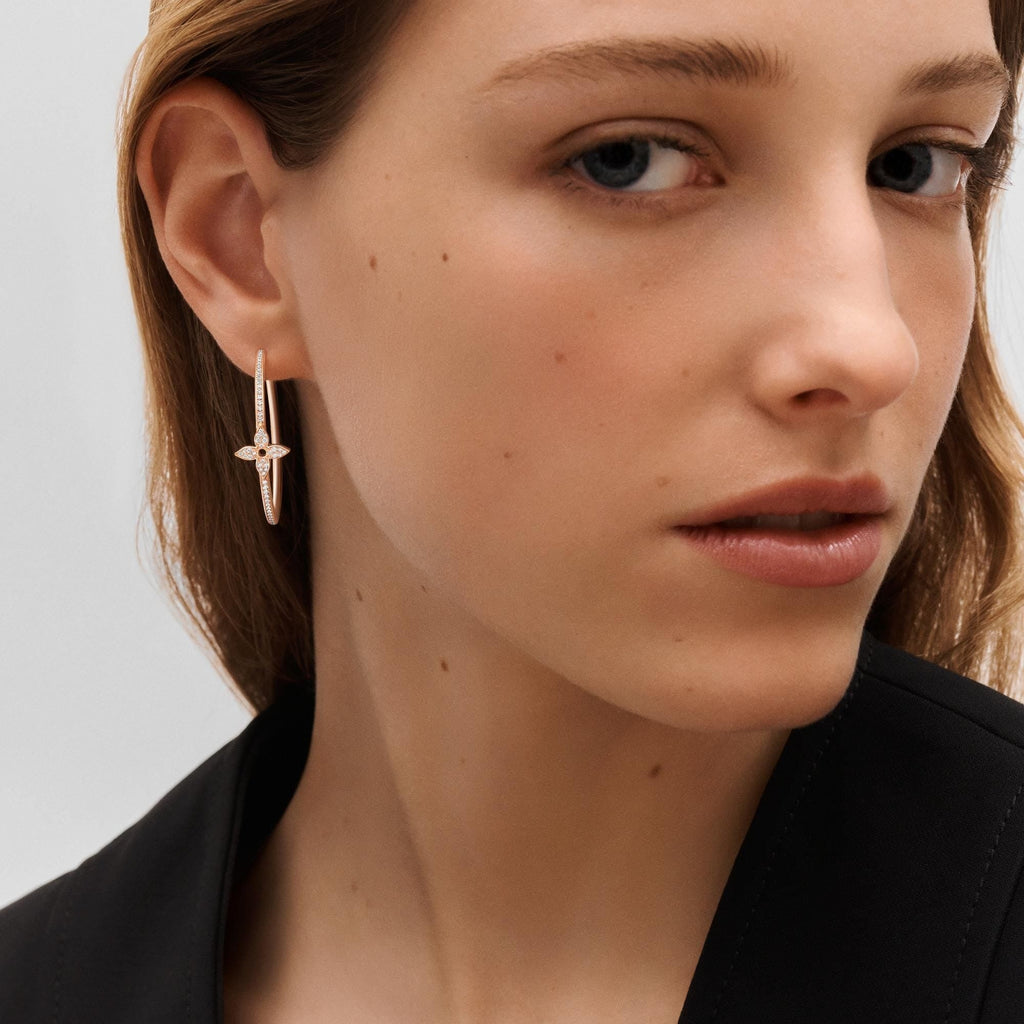 Idylle Blossom Hoops, Pink Gold And Diamonds