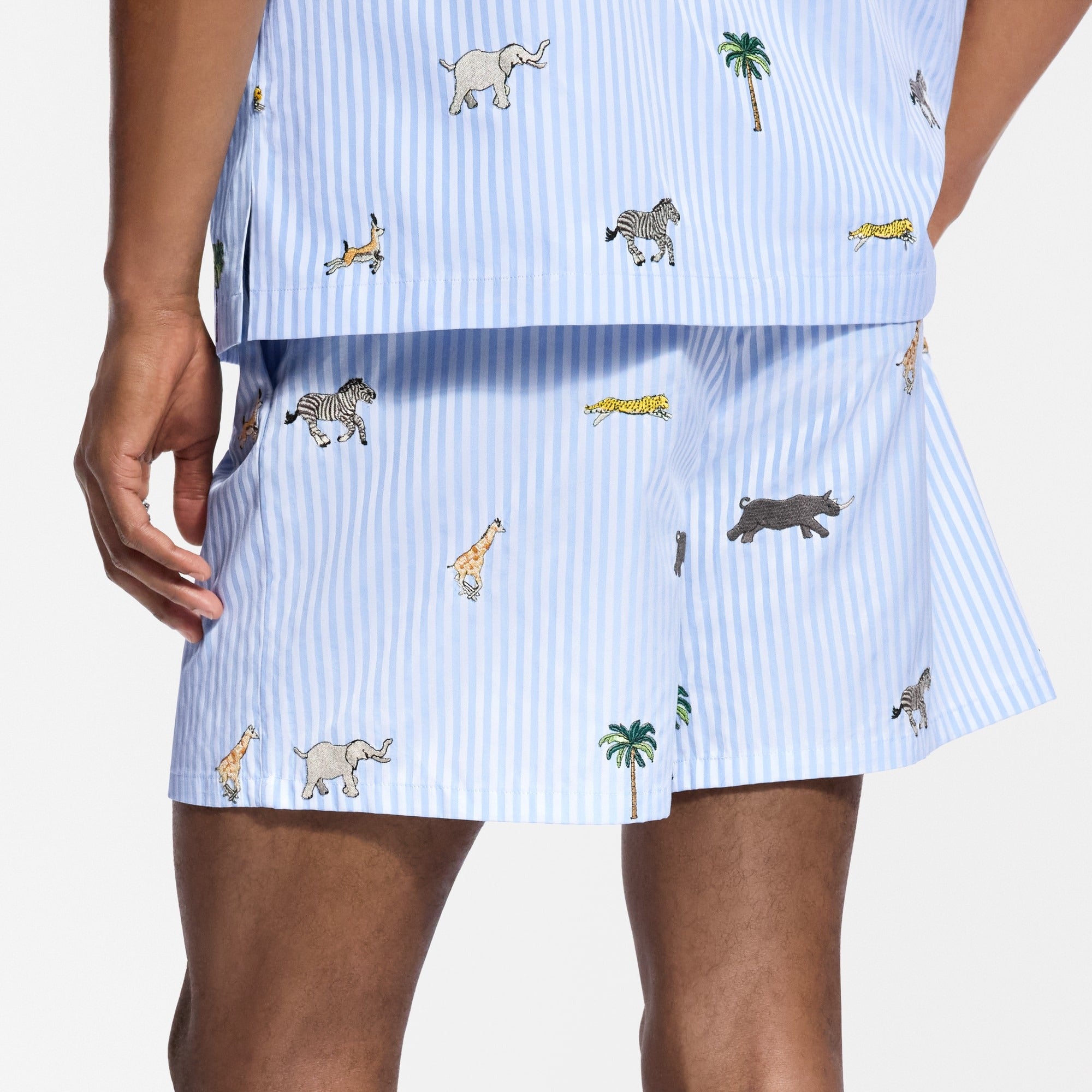 LV x The Darjeeling Limited Embroidered Striped Shorts