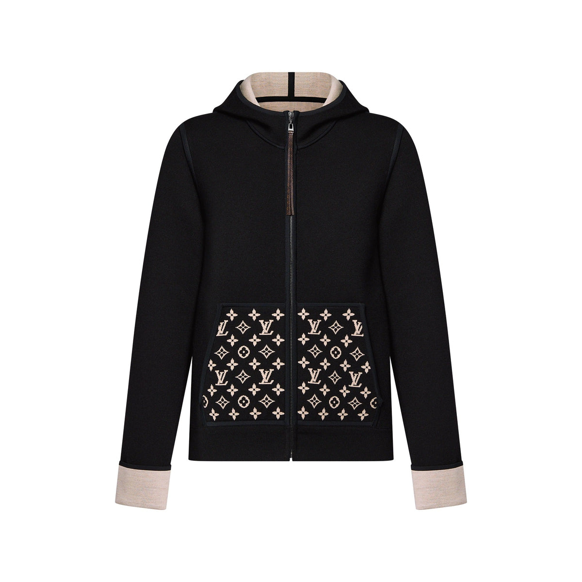 Monogram Accent Zip-Up Hoodie