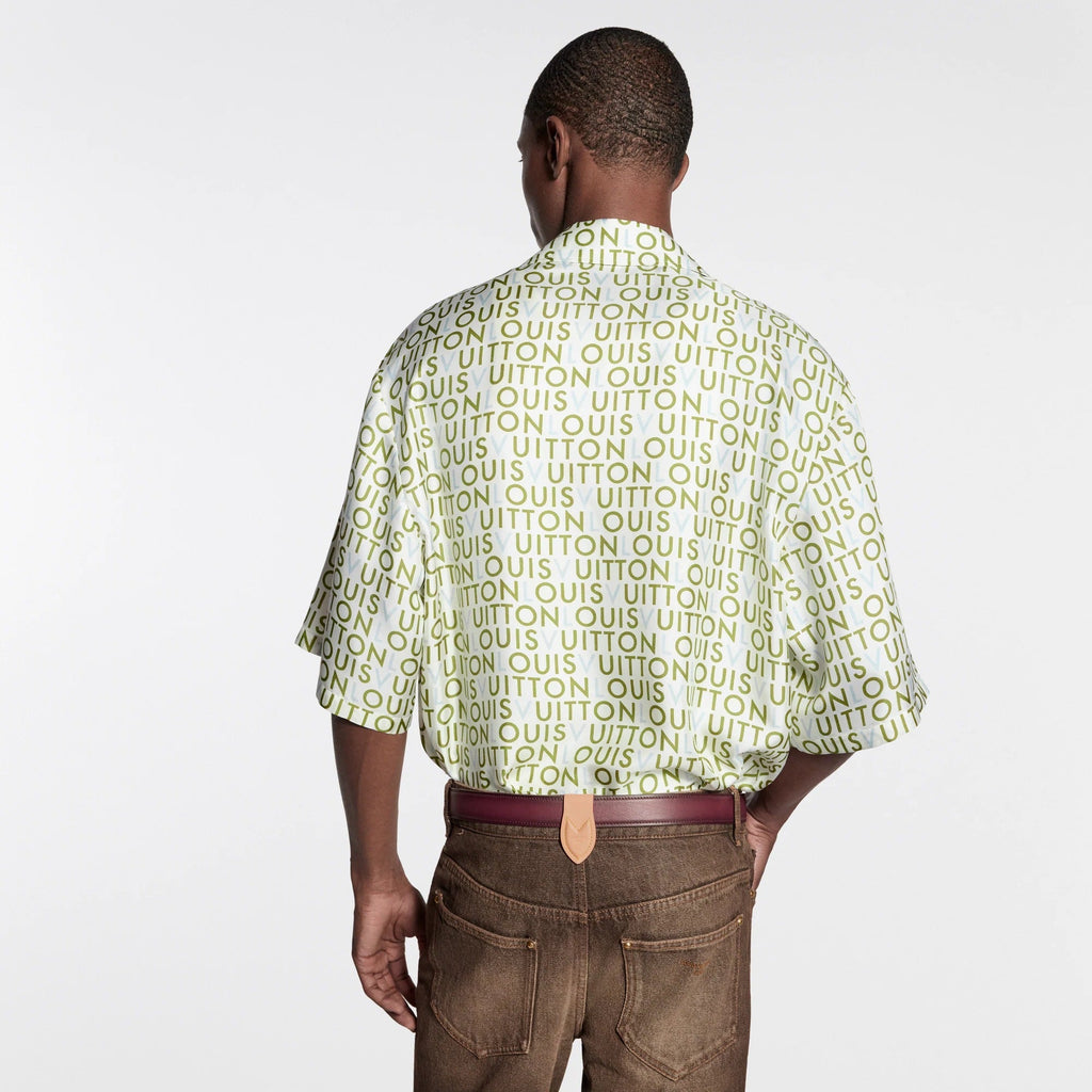 Short-Sleeved Printed Silk Shirt