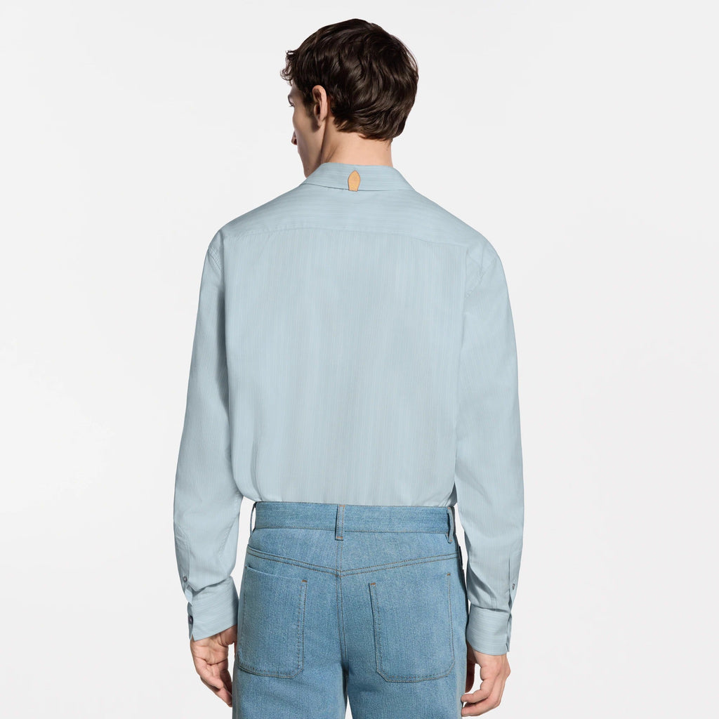 Striped Long-Sleeved Silk-Blend Shirt
