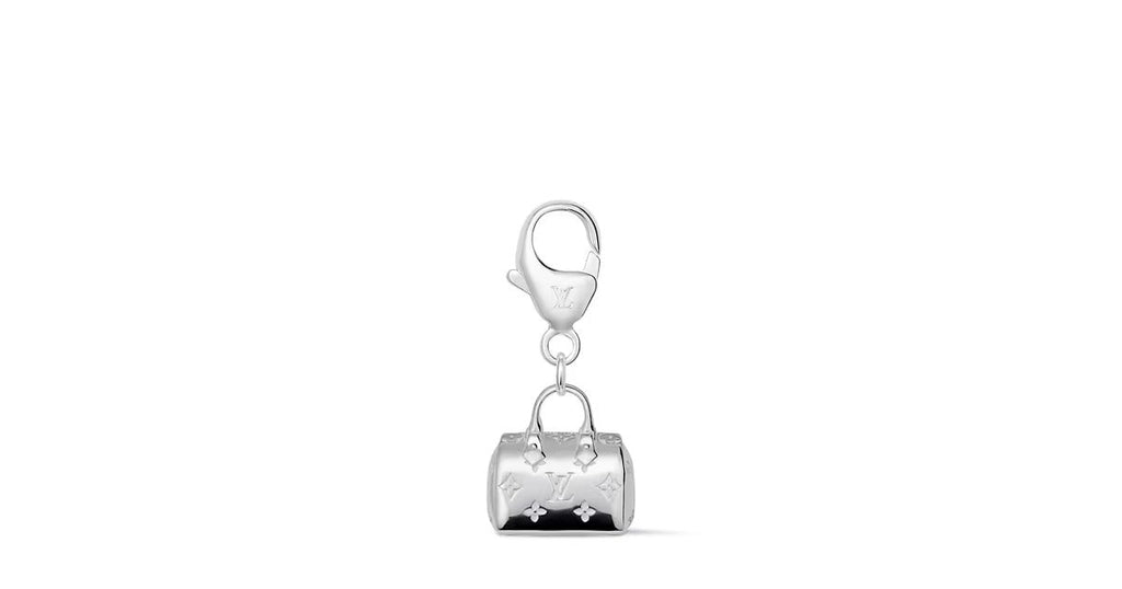 Speedy Silver LV Charm