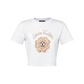 Woven Flower Print Crop Top